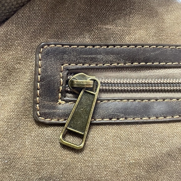 Sun Sand Cargoit Lennox Flap Fold Over Canvas Leather Backpack Buckle Rucksack - Picture 7 of 16